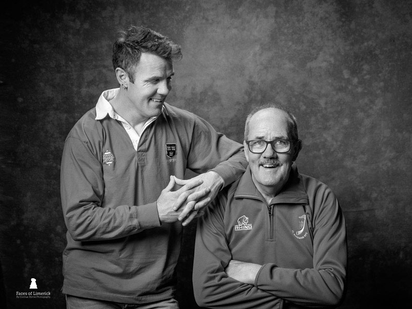 
Well-known retailer of Eves fashion and former rugby player Michael Murphy shares the frame with his son Barry, a Munster rugby player turned musician with the acclaimed band Hermitage Green. United by creativity, sport, and community spirit, the Murphys embody two generations of Limerick talent and heart, each leaving their own mark on the city's story.


